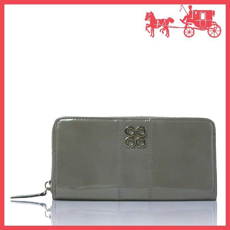 【送料無料】【COACH コーチ】サイフ 長財布 ジュリア パテント アコーディオン ジップ 46724_SV/GY 【送料無料】【COACH コーチ】サイフ 長財布 ジュリア パテント アコーディオン ジップ 46724_SV/GY